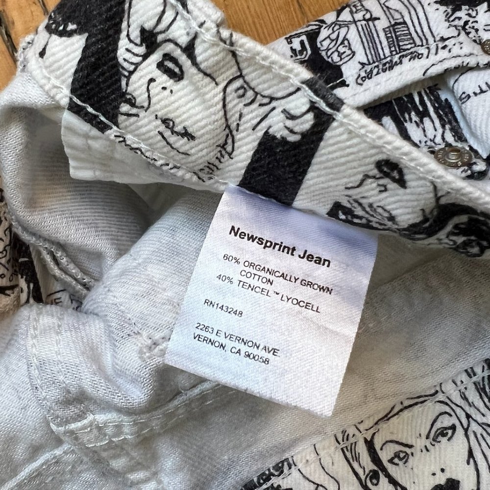 Reformation Newsprint Jeans Black and White Size 24 - Picture 7 of 10